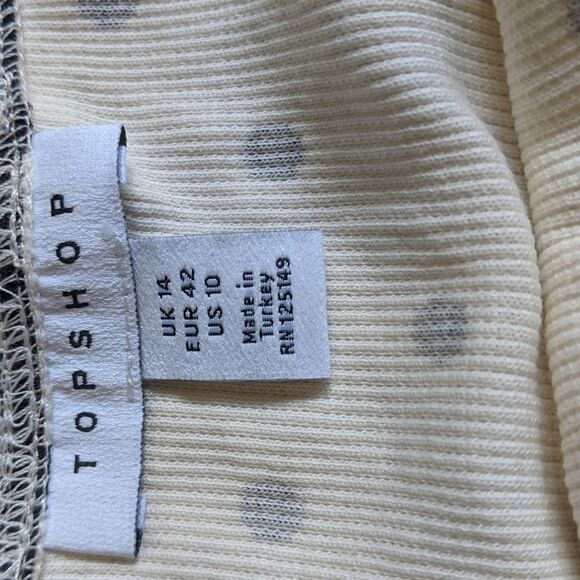 Topshop US Size 10 PolkaDot Scalloped Trim Cropped Square Neck Tank Top - Picture 6 of 6